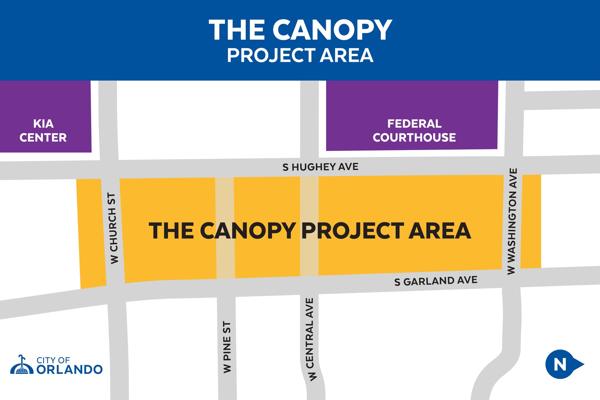concept map of downtown orlando with project placement